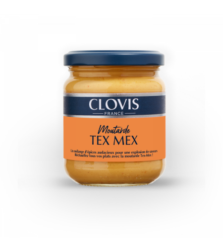 Pot de moutarde tex mex, format 200g, marque Clovis