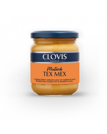 Pot de moutarde tex mex, format 200g, marque Clovis