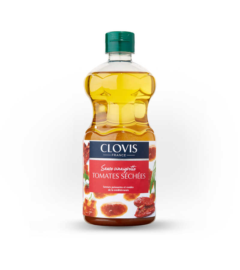 Vinaigrette Tomates séchées, marque Clovis, format 55cl, sur fond blanc