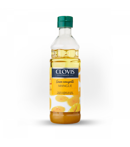 Vinaigrette Mangue, marque Clovis, format 35cl, sur fond blanc
