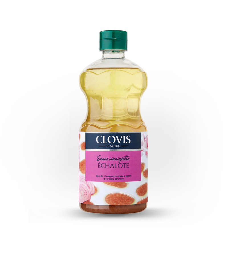 Vinaigrette Echalote, marque Clovis, format 55cl, sur fond blanc
