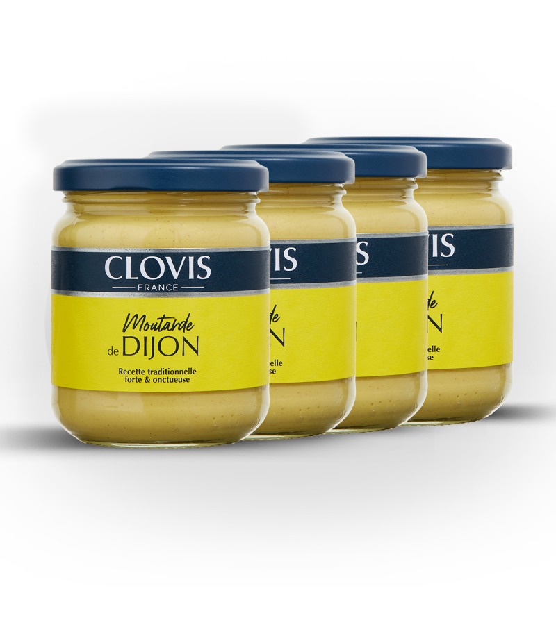 Lot de 4 pots Moutarde de Dijon 200g
