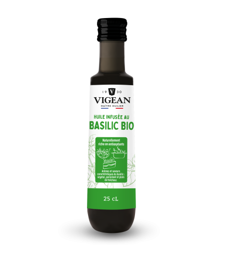 Huile infusée au basilic bio 25cl