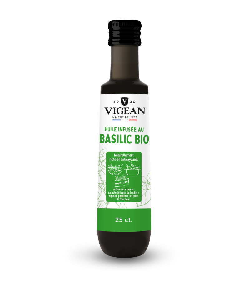 Huile infusée au basilic bio 25cl