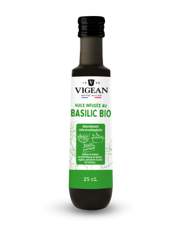 Huile infusée au basilic bio 25cl