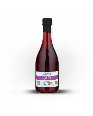 Bouteille de Vinaigre Vin Rouge BIO, Origine 100% France, marque Clovis, format 50cl