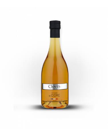 Vinaigre de Cidre 100% FRANCE, marque Clovis, format 50cl, sur fond blanc