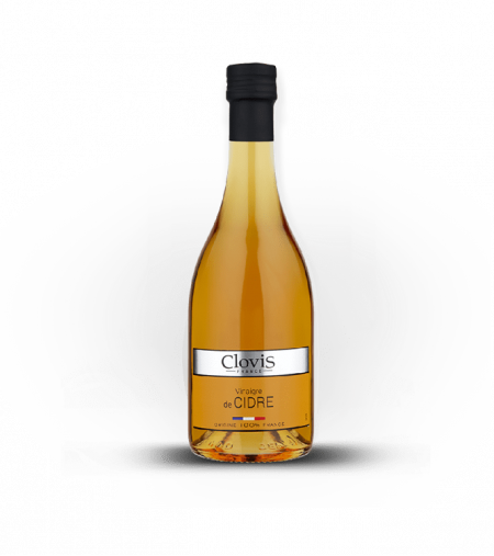 Vinaigre de Cidre d'origine 100% France, marque Clovis, format 50cl, sur fond blanc