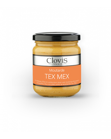 Pot de moutarde tex mex, format 200g, marque Clovis