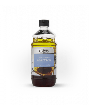 Sauce vinaigrette balsamique BIO, marque Clovis, format 35cl, sur fond blanc