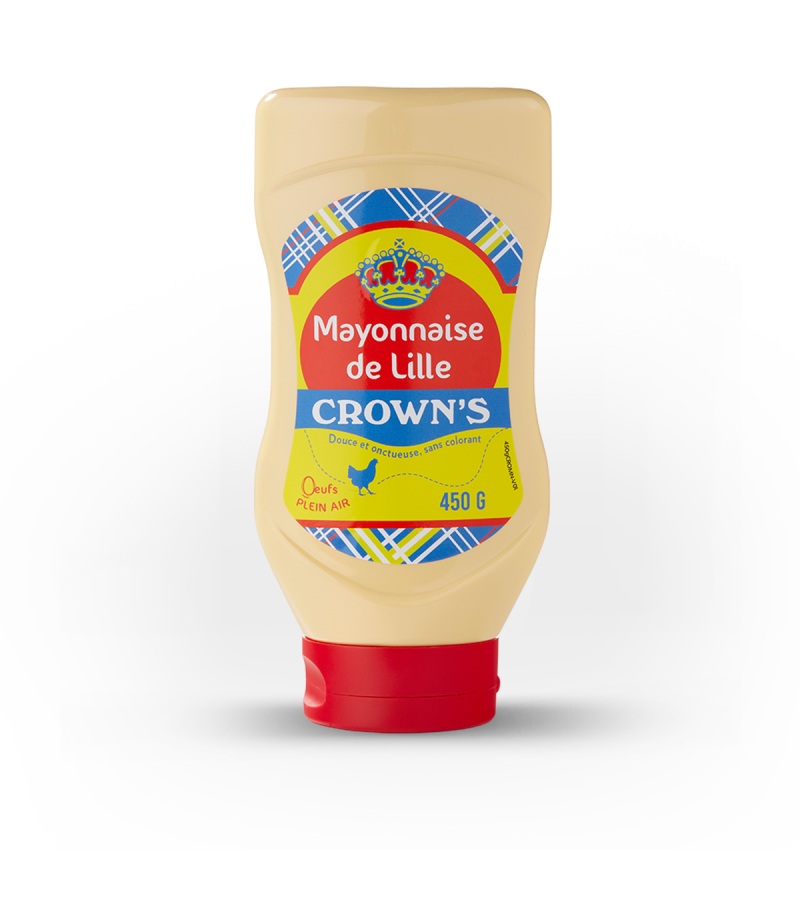 Tube de mayonnaise de Lille en squeeze. Marque Crowns.