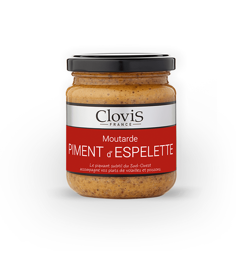 Pot de moutarde de piment d'Espelette, marque Clovis