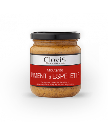 Pot de moutarde de piment d'Espelette, marque Clovis